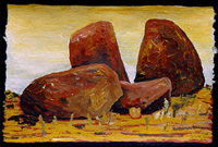 Stephen Coburn's business card featuring a desert landscape.